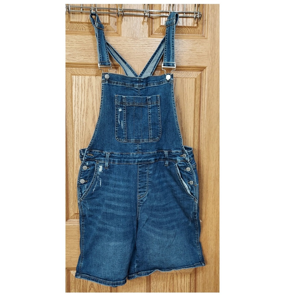 Judy Blue Distressed Denim Shorts Overalls Medium Wash 1XL JB150221 DK-CO